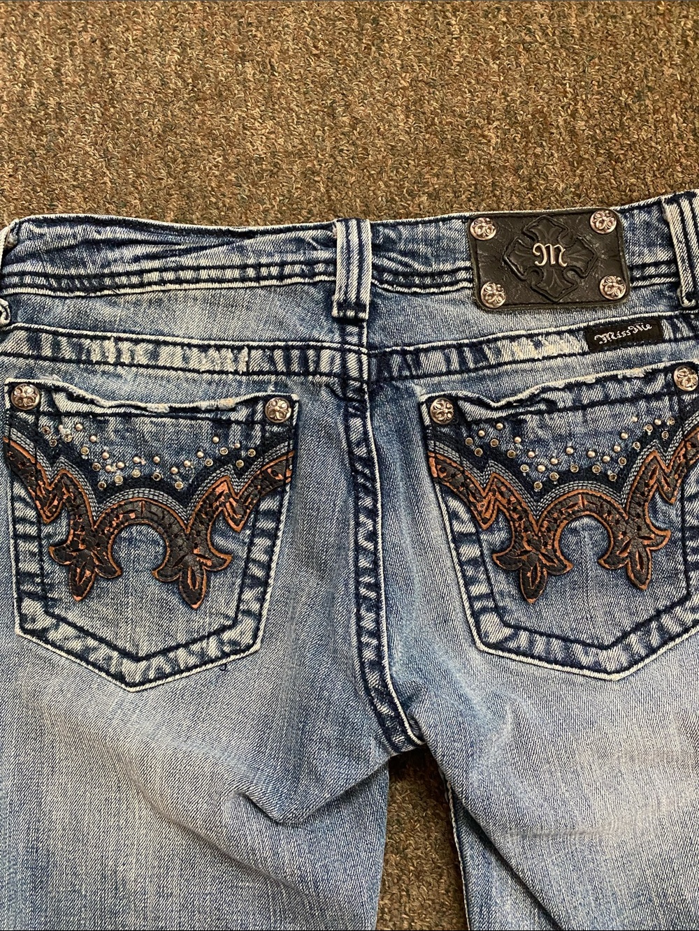 Miss Me Women's Light Blue Bootcut Jeans with Faded Detailing - Picture 10 of 11